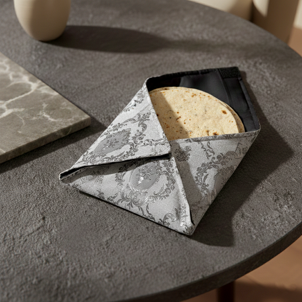 Embossed Leather - Silver Roti Kapra Trendy Home