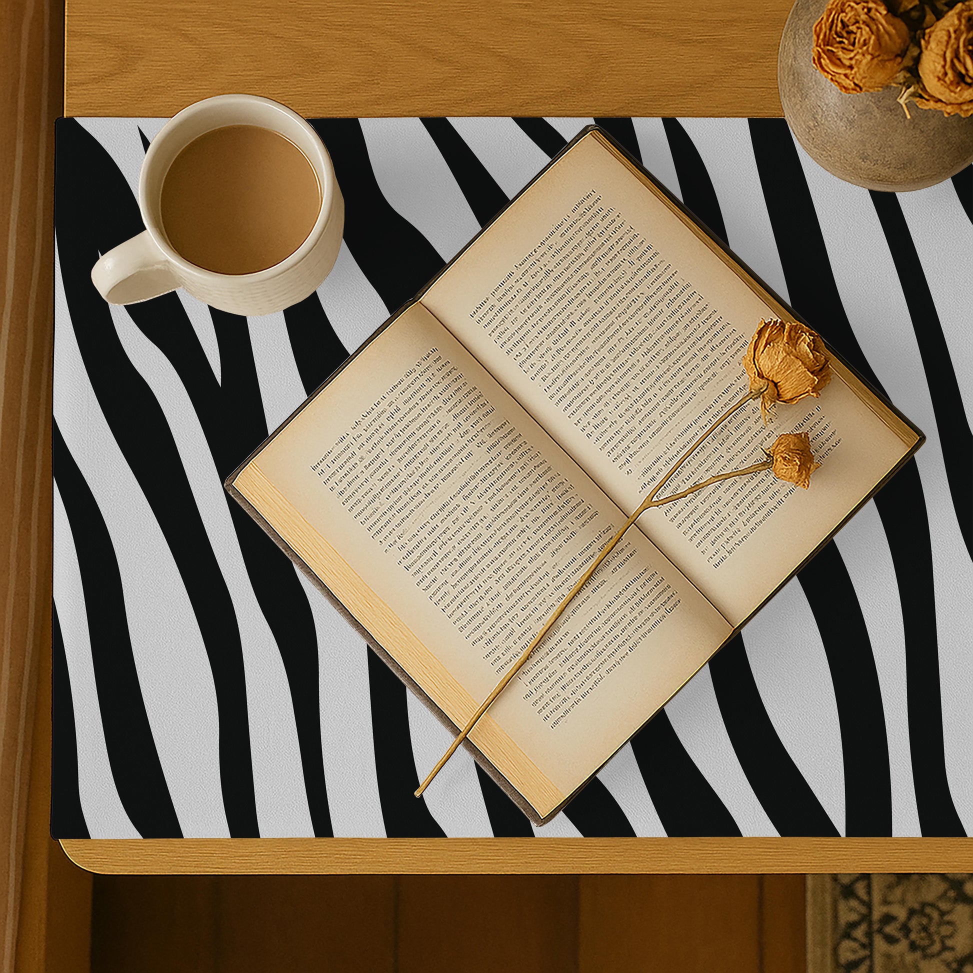 Printed - Zebra Bed Side Table Accent Trendy Home