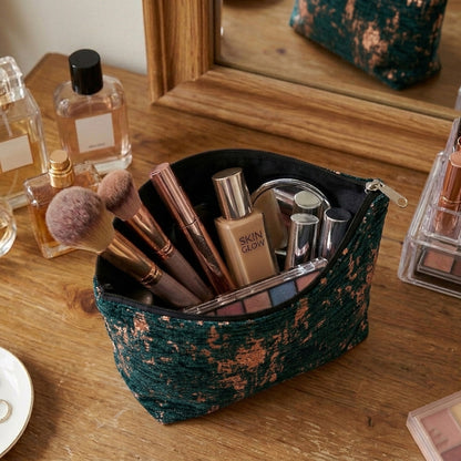 Shanghai Velvet - Emerald Cosmetic Pouch