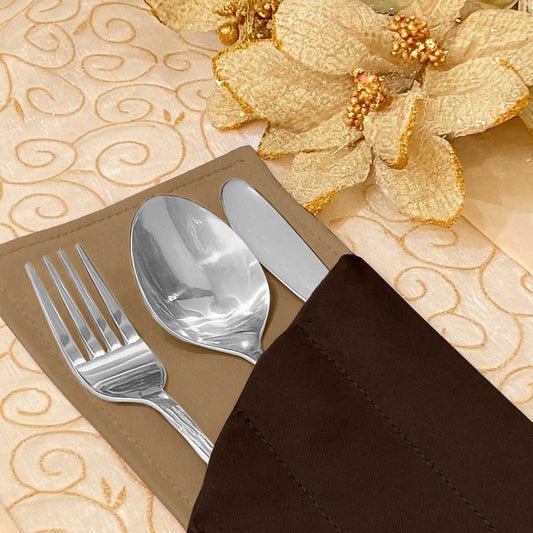 Leather - Burnt Cinnamon Cutlery Pouch Trendy Home