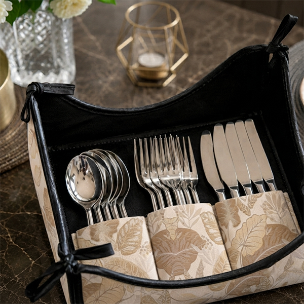Printed - Sandy Beige Fern Cutlery Tray