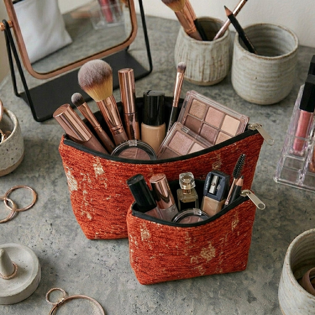 Shanghai Velvet - Rust Cosmetic Pouch