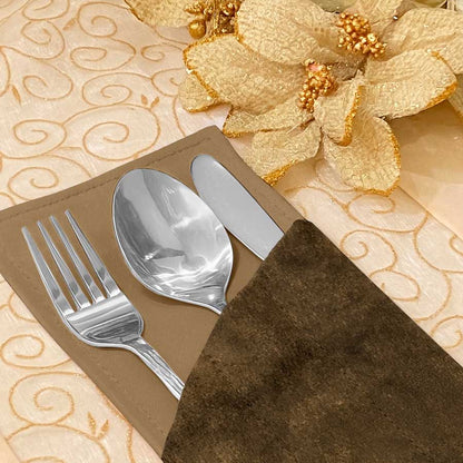 Malai Velvet - Fawn Cutlery Pouch Trendy Home