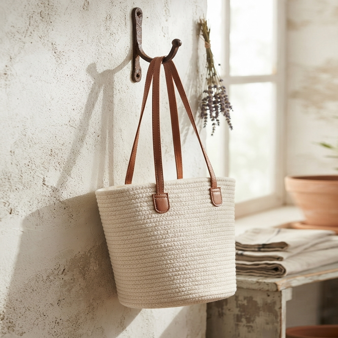 Handwoven - Cream Beach Bag