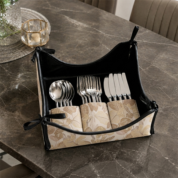 Printed - Sandy Beige Fern Cutlery Tray