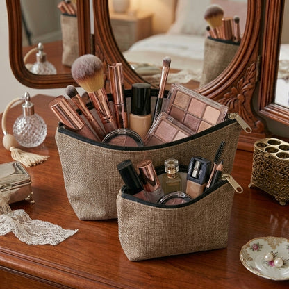 Fine Jute - Mud Cosmetic Pouch
