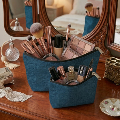 Fine Jute - Dark Turquoise Cosmetic Pouch