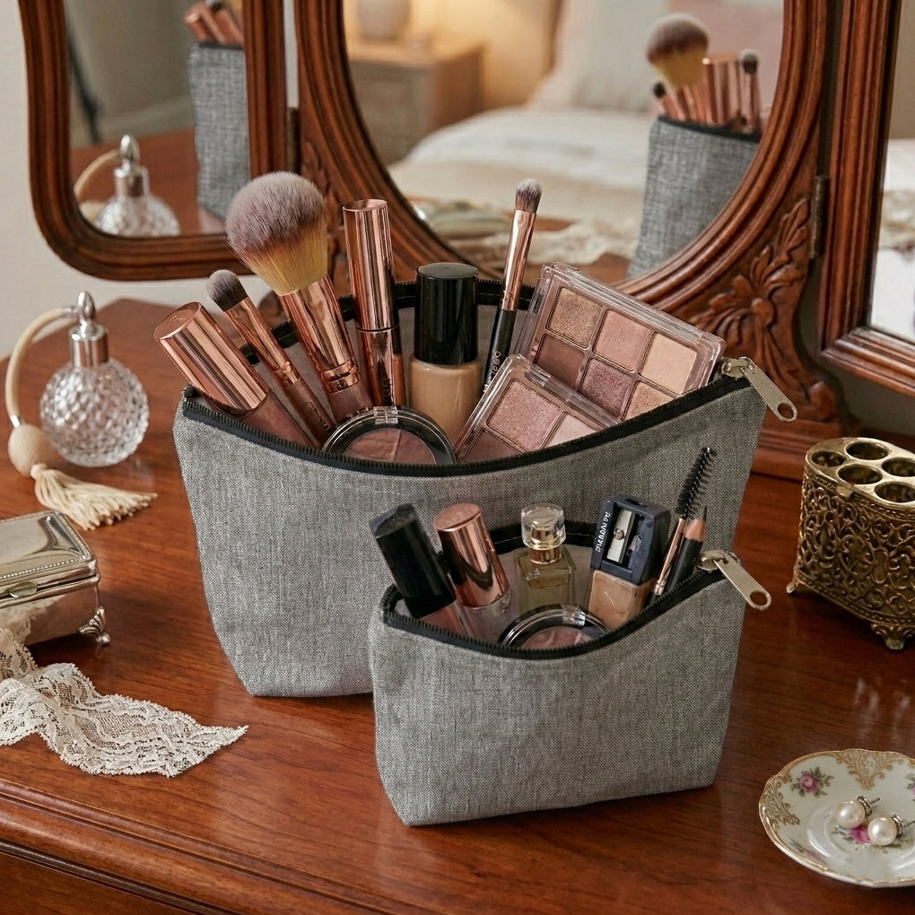 Fine Jute - Ash Cosmetic Pouch