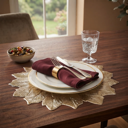 Pvc - Gold Ginkgo Charger Plate