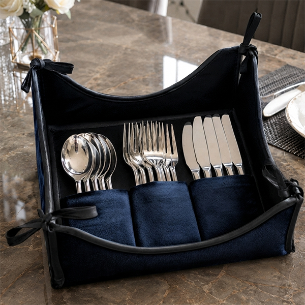 Malai Velvet - Midnight Cutlery Tray