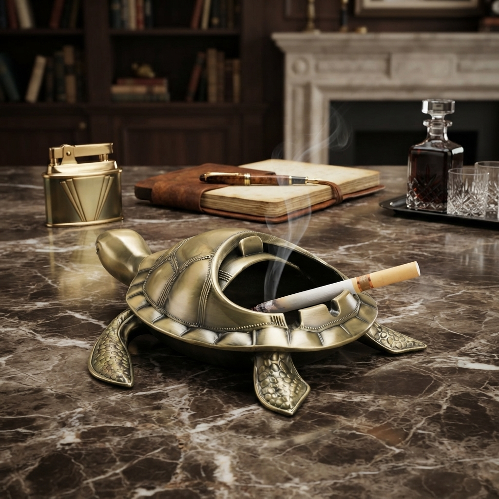 Metallic - Turtle Ashtray trendy home