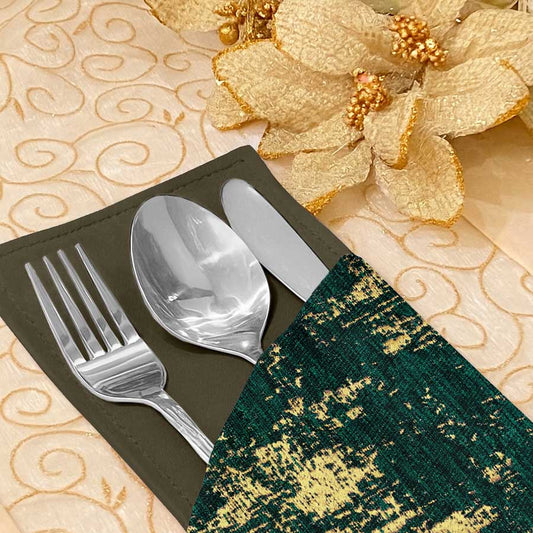 Shanghai Velvet - Emerald Cutlery Pouch Trendy Home