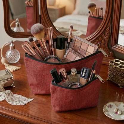 Fine Jute - Plum Cosmetic Pouch