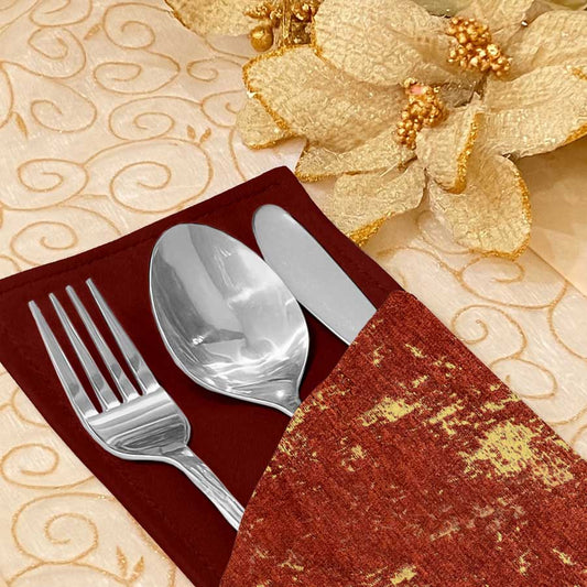 Shanghai Velvet - Rust Cutlery Pouch Trendy Home