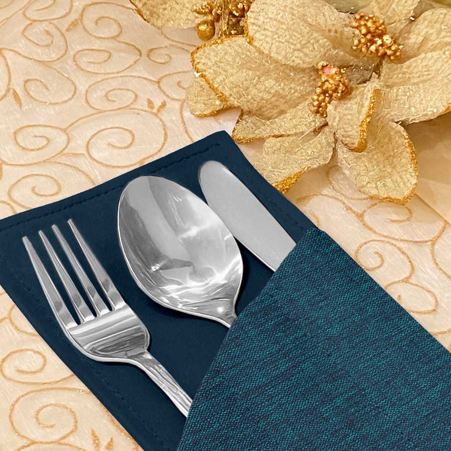 Fine Jute - Dark Turquoise Cutlery Pouch Trendy Home