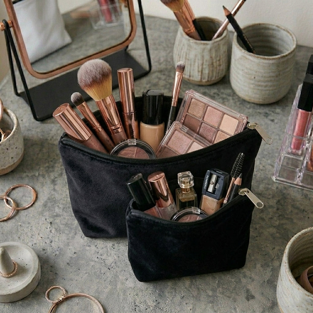 Malai Velvet - Black Cosmetic Pouch