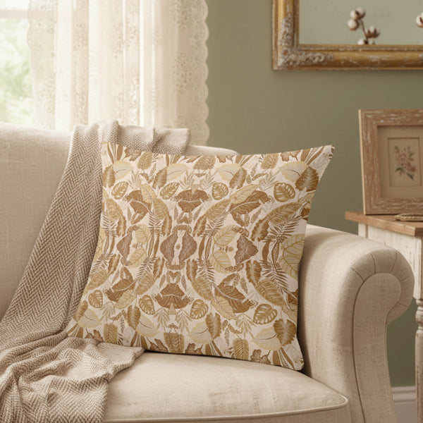 Printed - Sandy Beige Fern Cushion Cover Trendy Home