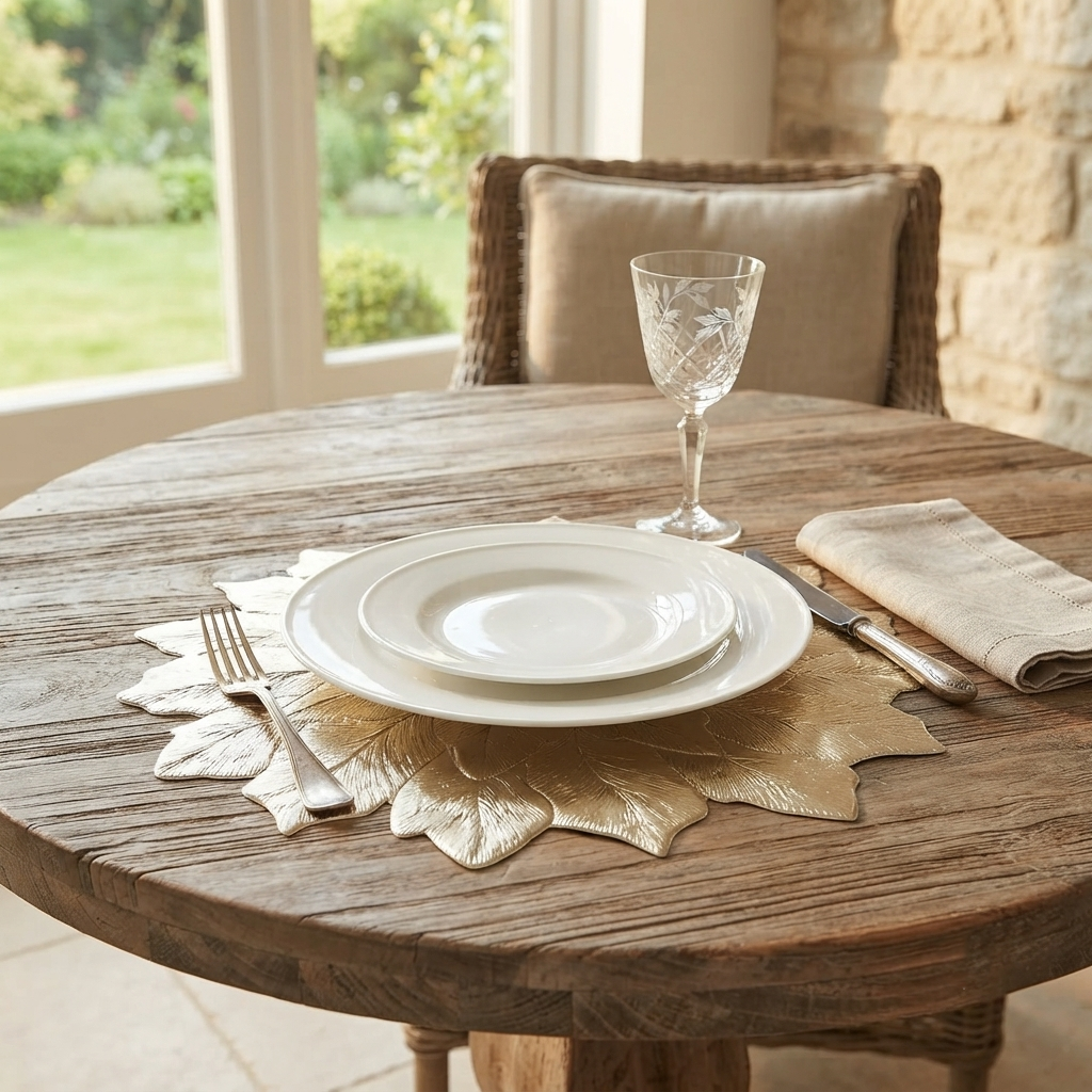 Pvc - Gold Ginkgo Charger Plate