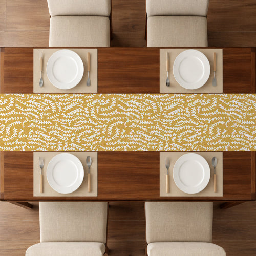 Printed - Mustard Mist Table Runner Trendy Home
