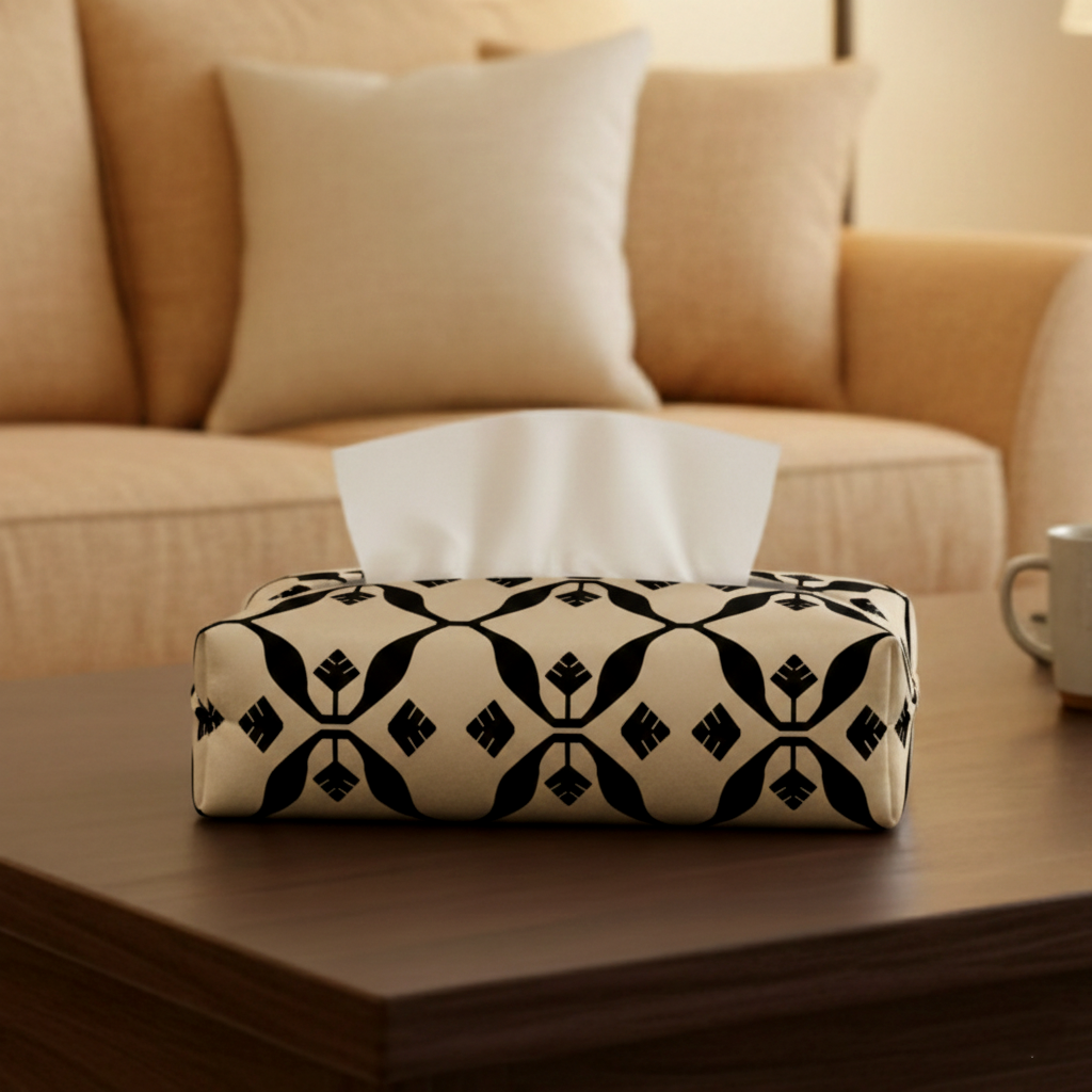 Printed - Beige Nomad Tissue Box Trendy Home