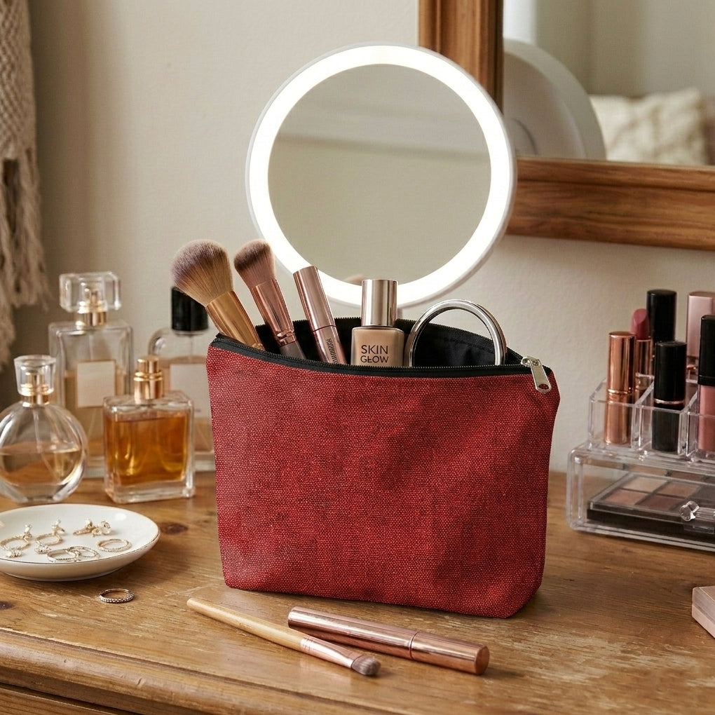 Fine Jute - Plum Cosmetic Pouch