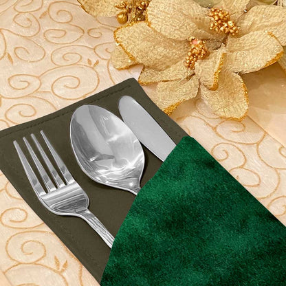 Malai Velvet - Emerald Cutlery Pouch Trendy Home