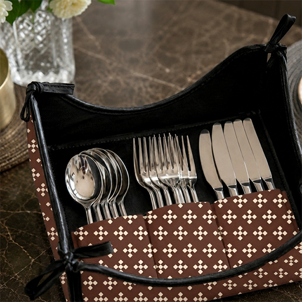 Printed - Espresso Foulard Cutlery Tray