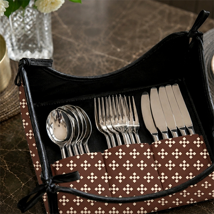 Printed - Espresso Foulard Cutlery Tray