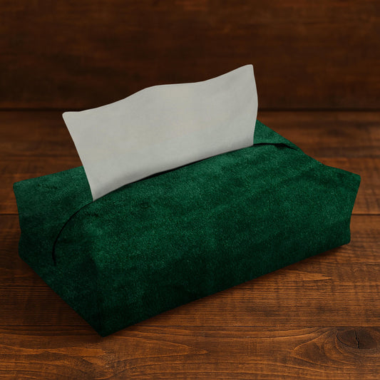 Malai Velvet - Emerald Tissue Box Trendy Home