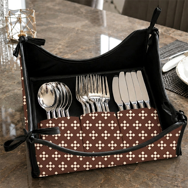 Printed - Espresso Foulard Cutlery Tray