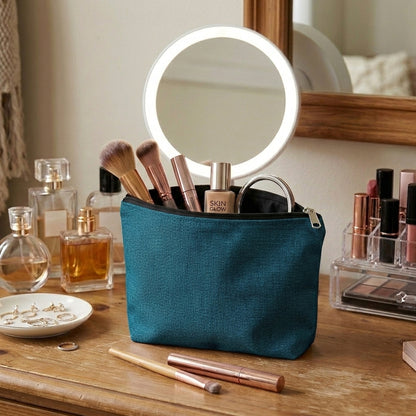 Fine Jute - Dark Turquoise Cosmetic Pouch