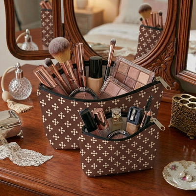 Printed - Espresso Foulard Cosmetic Pouch Trendy Home