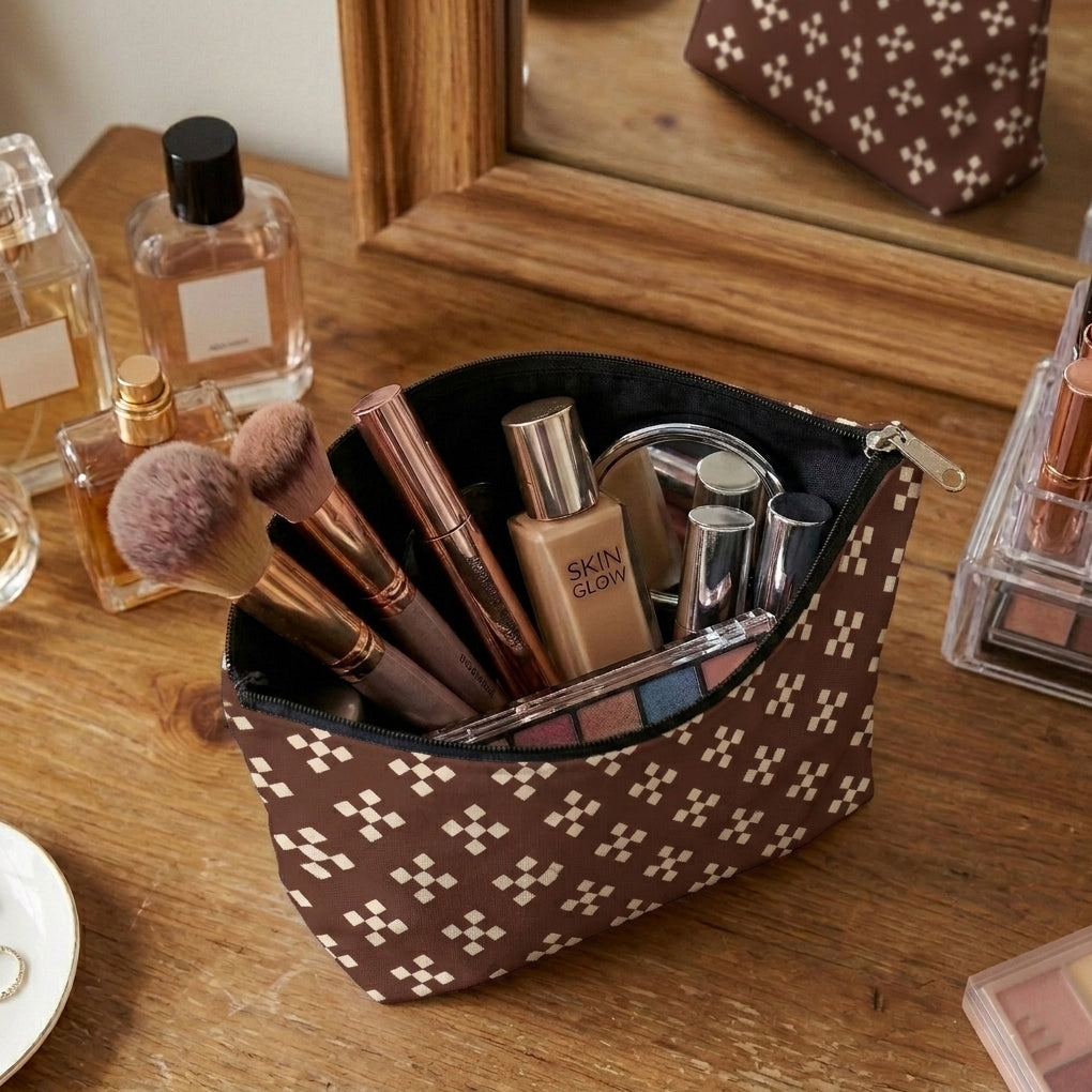 Printed - Espresso Foulard Cosmetic Pouch
