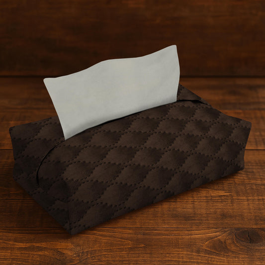 Quilted Velvet - Coffee Tissue Box Trendy Home