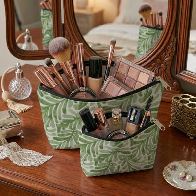 Printed - Sage Leaf Cosmetic Pouch Trendy Home