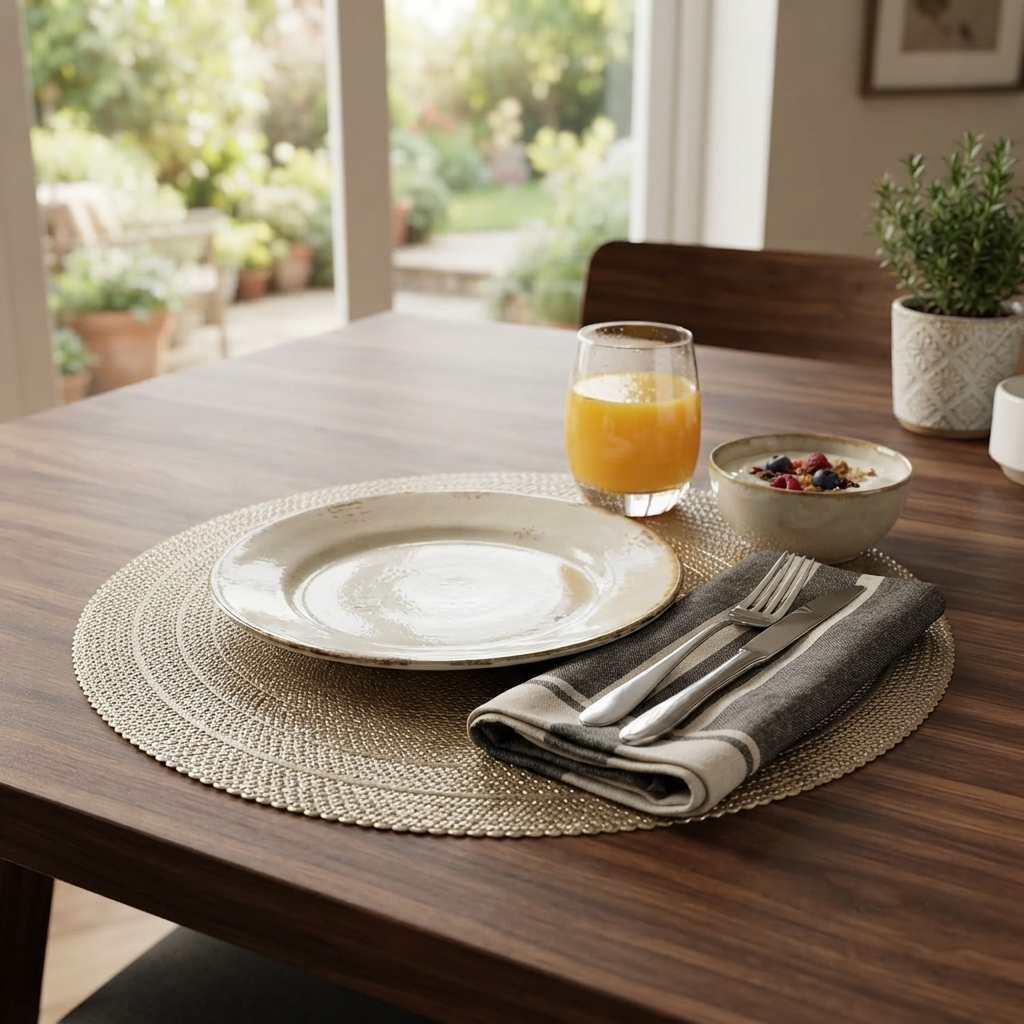 Pvc - Gold Champagne Pearl Charger Plate