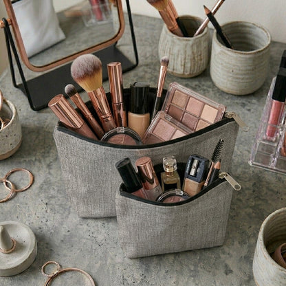 Fine Jute - Ash Cosmetic Pouch