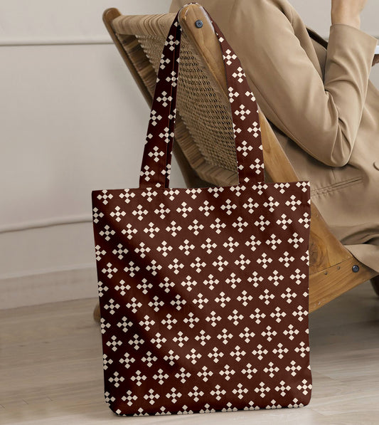 Printed - Espresso Foulard Tote Bag Trendy Home