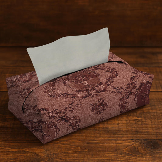 Embossed Leather - Burnt Umber Tissue Box Trendy Home