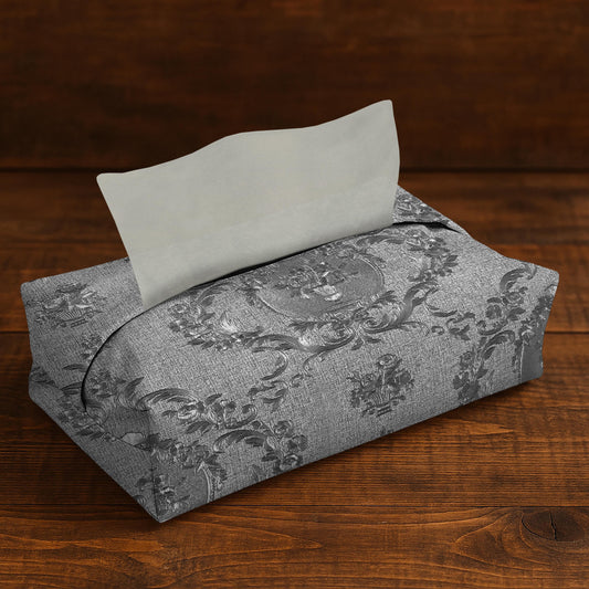 Embossed Leather - Sillver Tissue Box Trendy Home