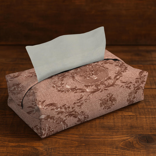 Embossed Leather - Blush Umber Tissue Box Trendy Home