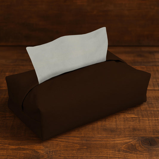 Leather - Burnt Cinnamon Tissue Box Trendy Home