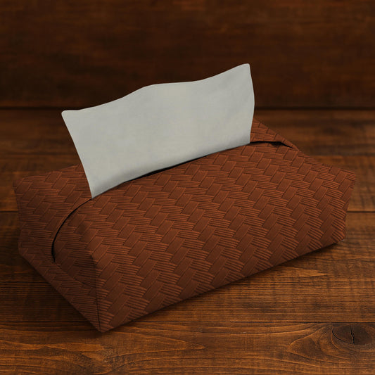 Patterned Leather - Bronze Tissue Box Trendy Home