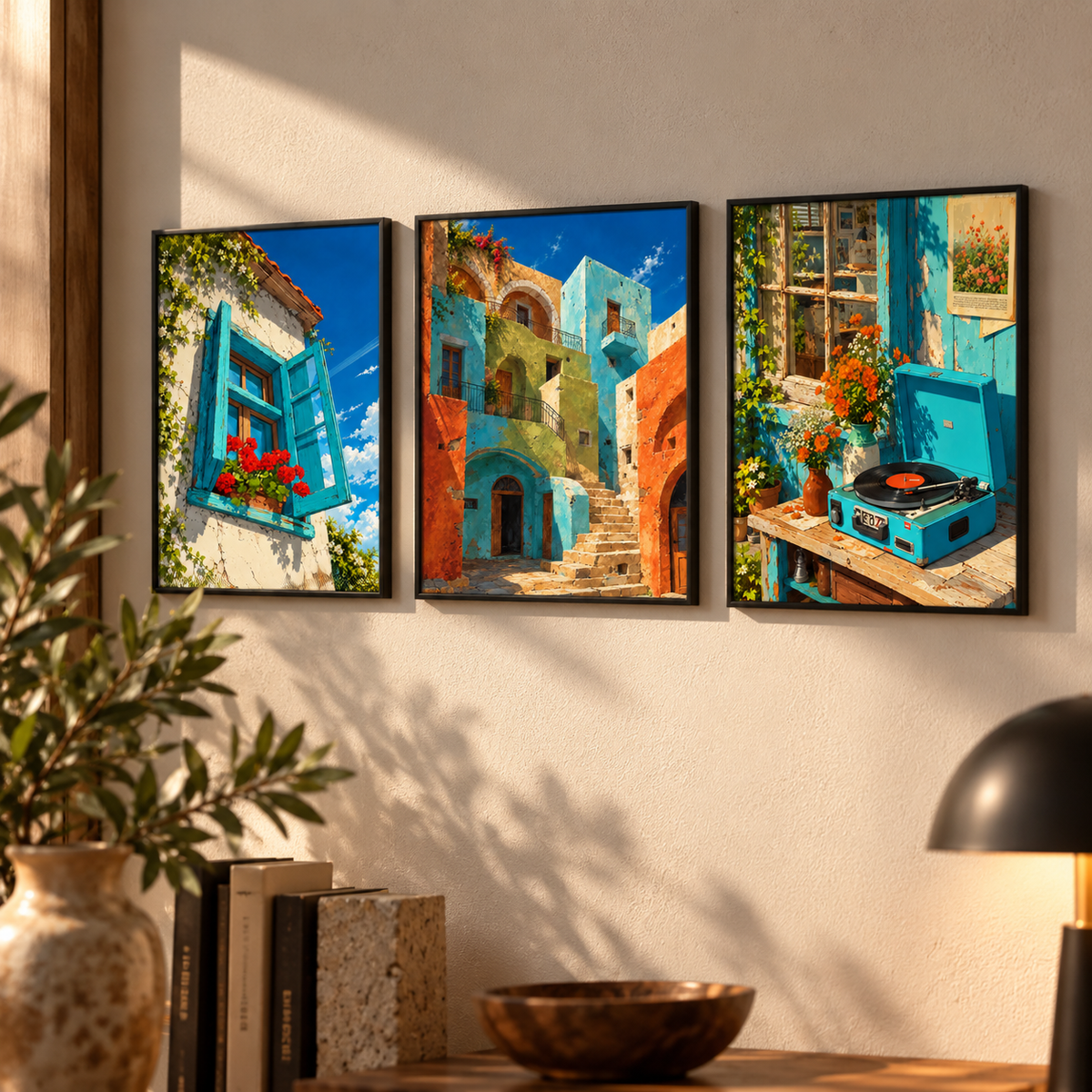 Coastal Rhythm Art Portrait trendy home