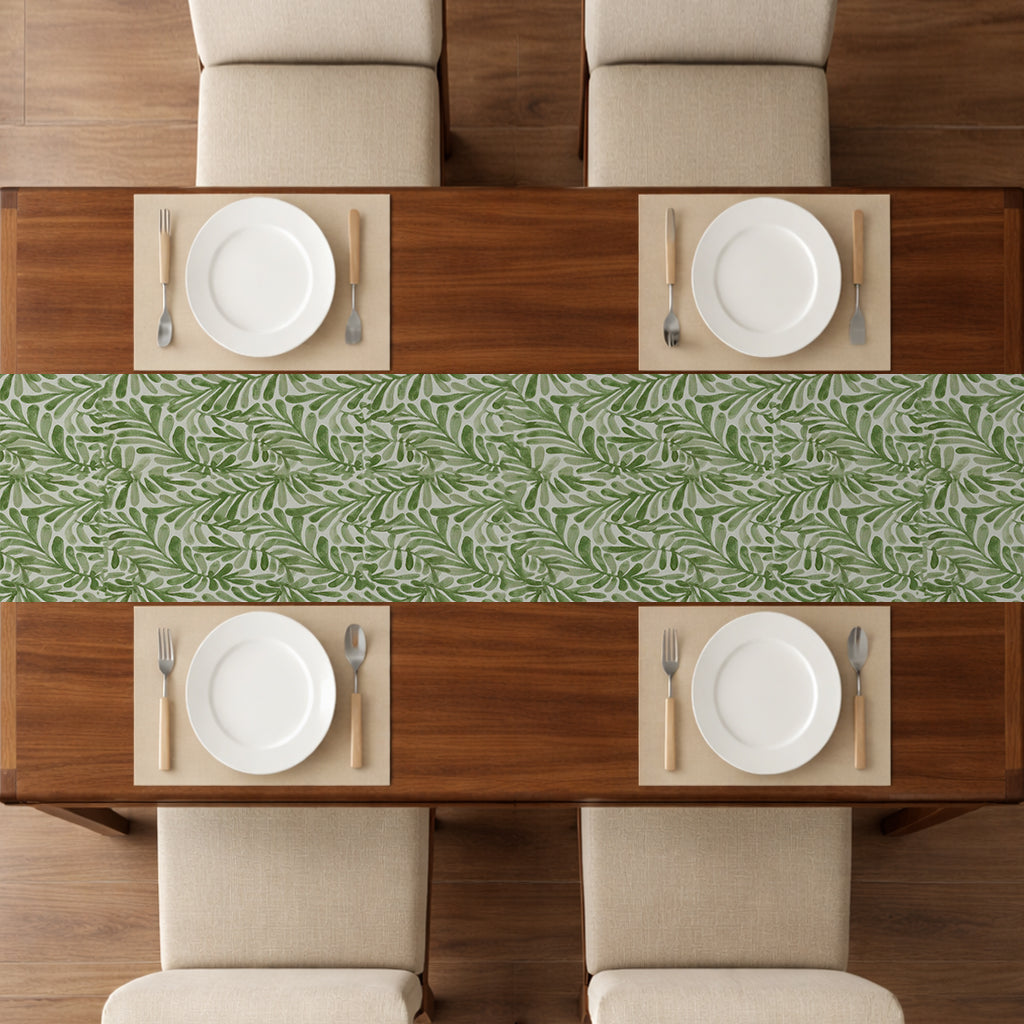 Printed - Sage Leaf Table Runner Trendy Home