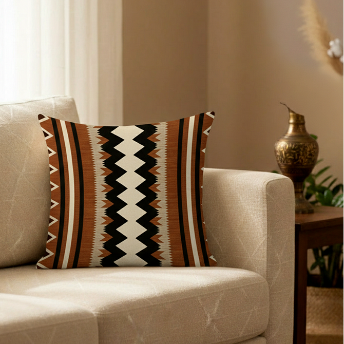 Printed - Tribal Terracotta Cushion Cover Trendy Home