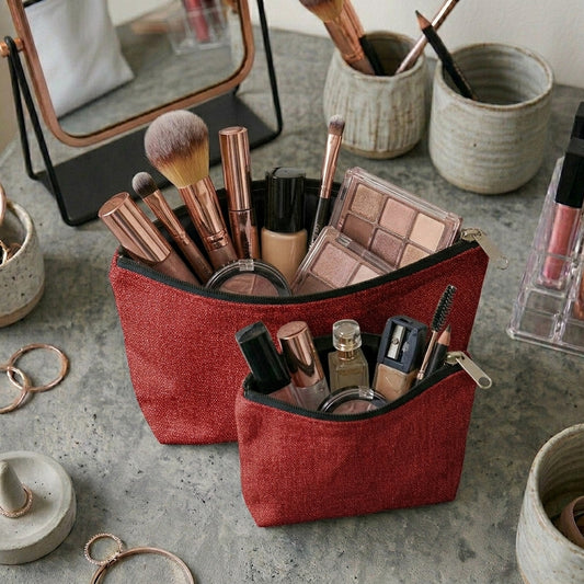 Fine Jute - Plum Cosmetic Pouch