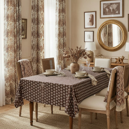 Printed - Espresso Foulard Tablecloth Trendy Home