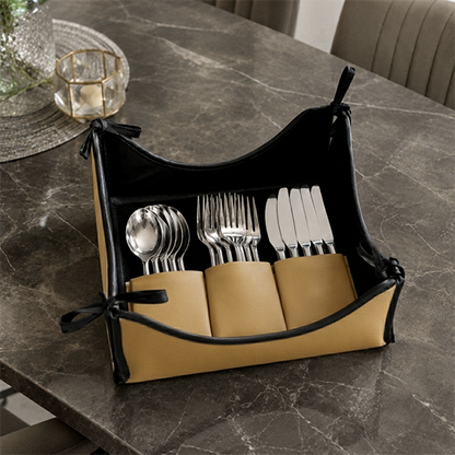 Leather - Peanut Brown Cutlery Tray