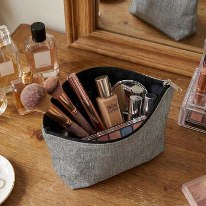 Fine Jute - Ash Cosmetic Pouch
